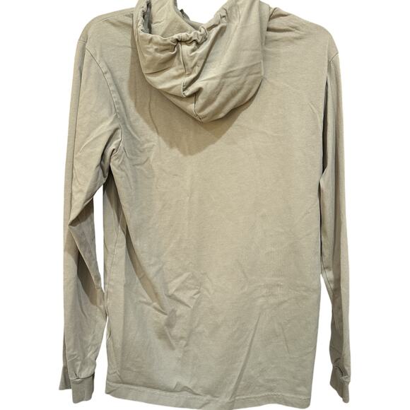 Adidas Hoodie Shirt Men Small Green Long Sleeve Pullover Drawstring Logo Lounge - Picture 2 of 8